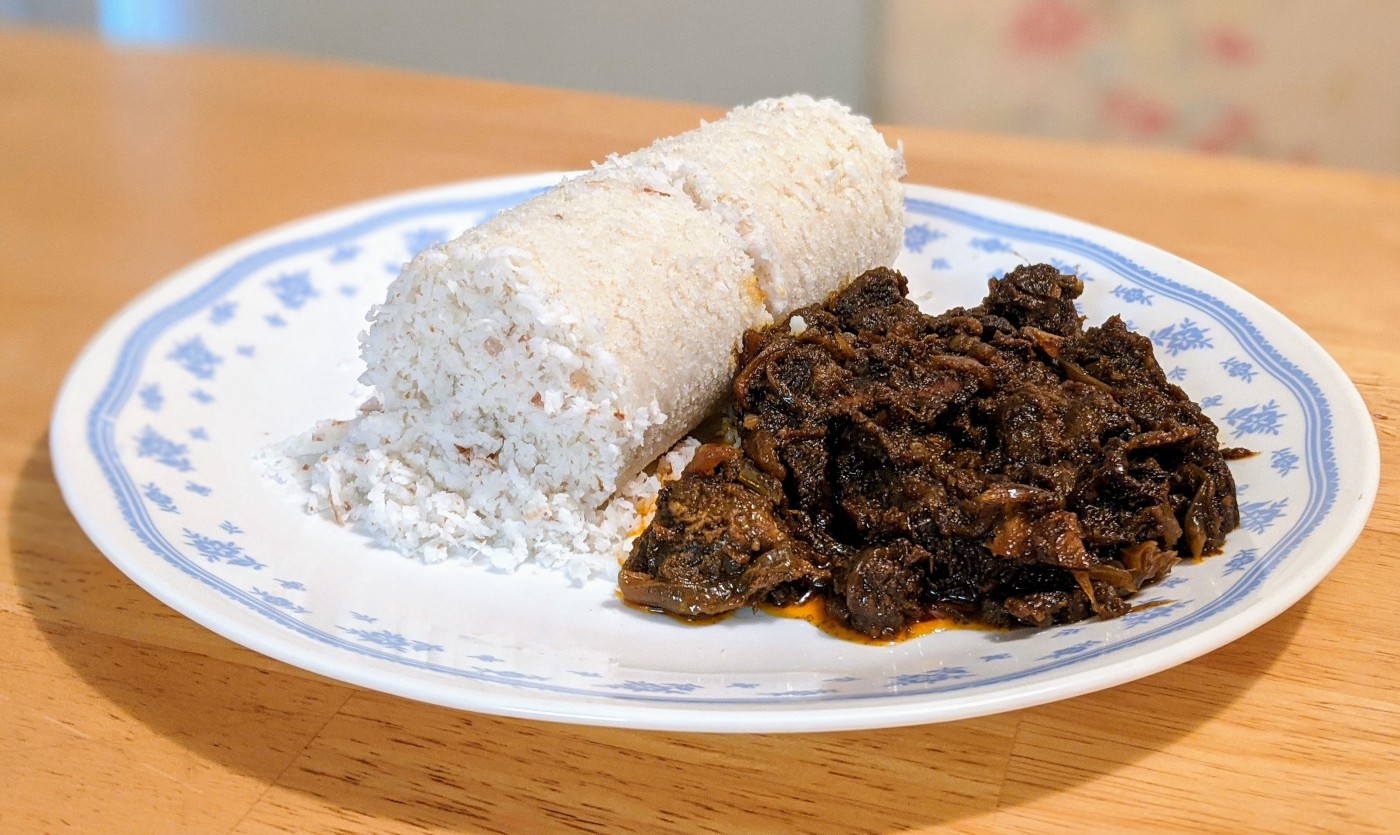 Puttu and Beef Fry - food to eat in kerala