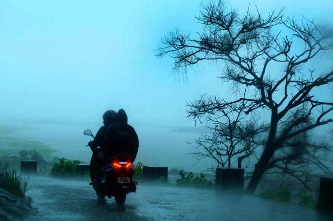 Ridding in rains in Wayanad