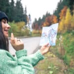 Girl Checking Map in Wayanad