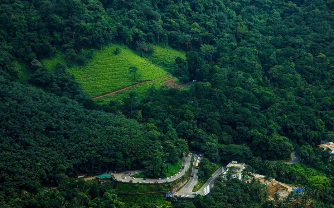 Ghat roads during winter in wayanad